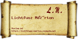 Lichtfusz Márton névjegykártya