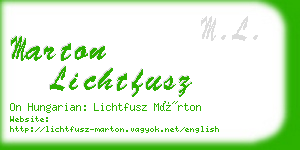 marton lichtfusz business card